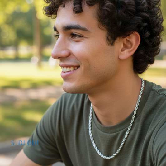 Colar ESSENCIAL Masculina – Aço Inoxidável Prateado Minimalista