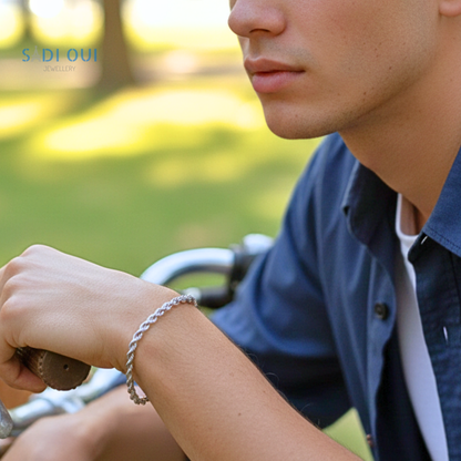 Pulseira ESSENCIAL Masculina – Aço Inoxidável Prateado Minimalista