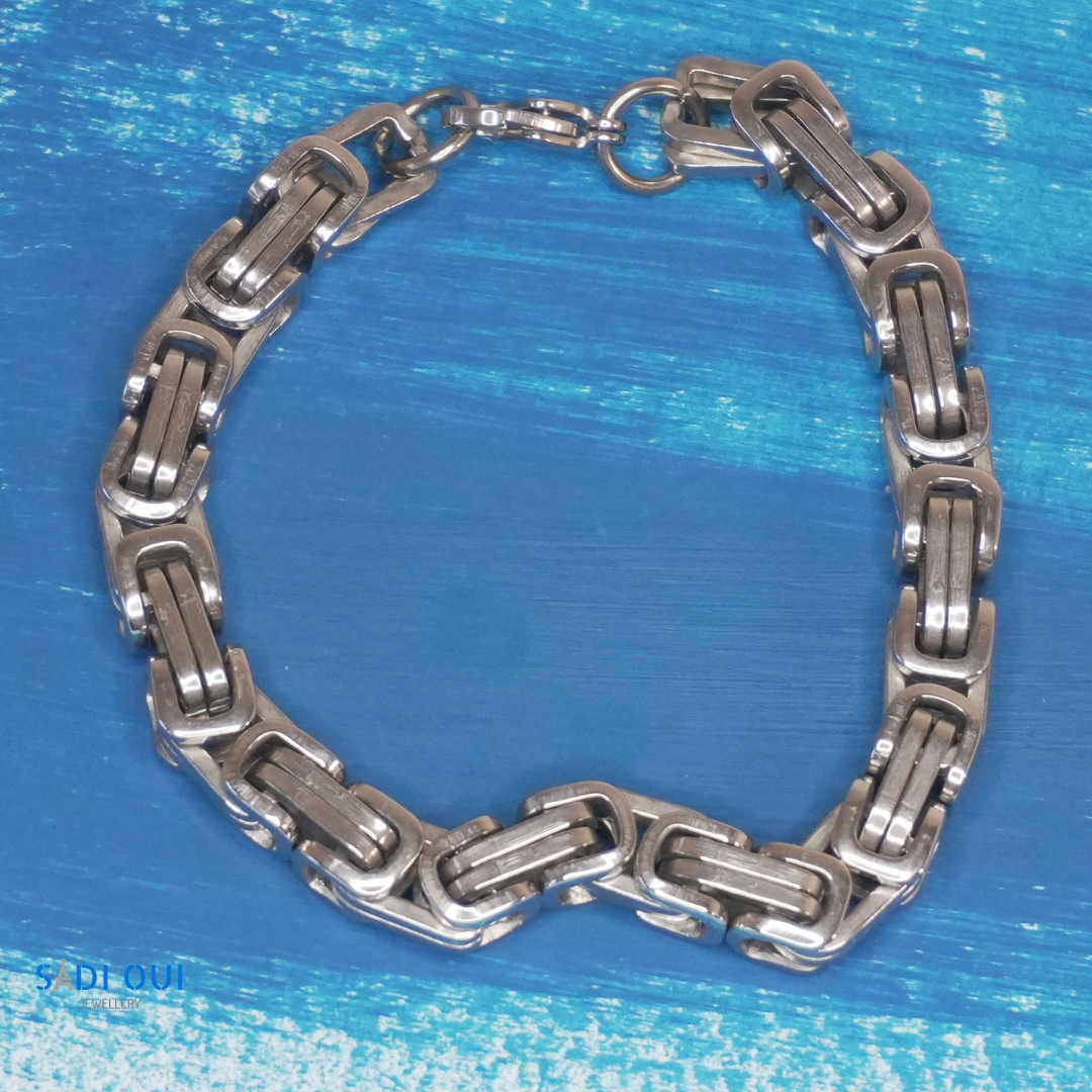 pulseira masculina base fundo azul
